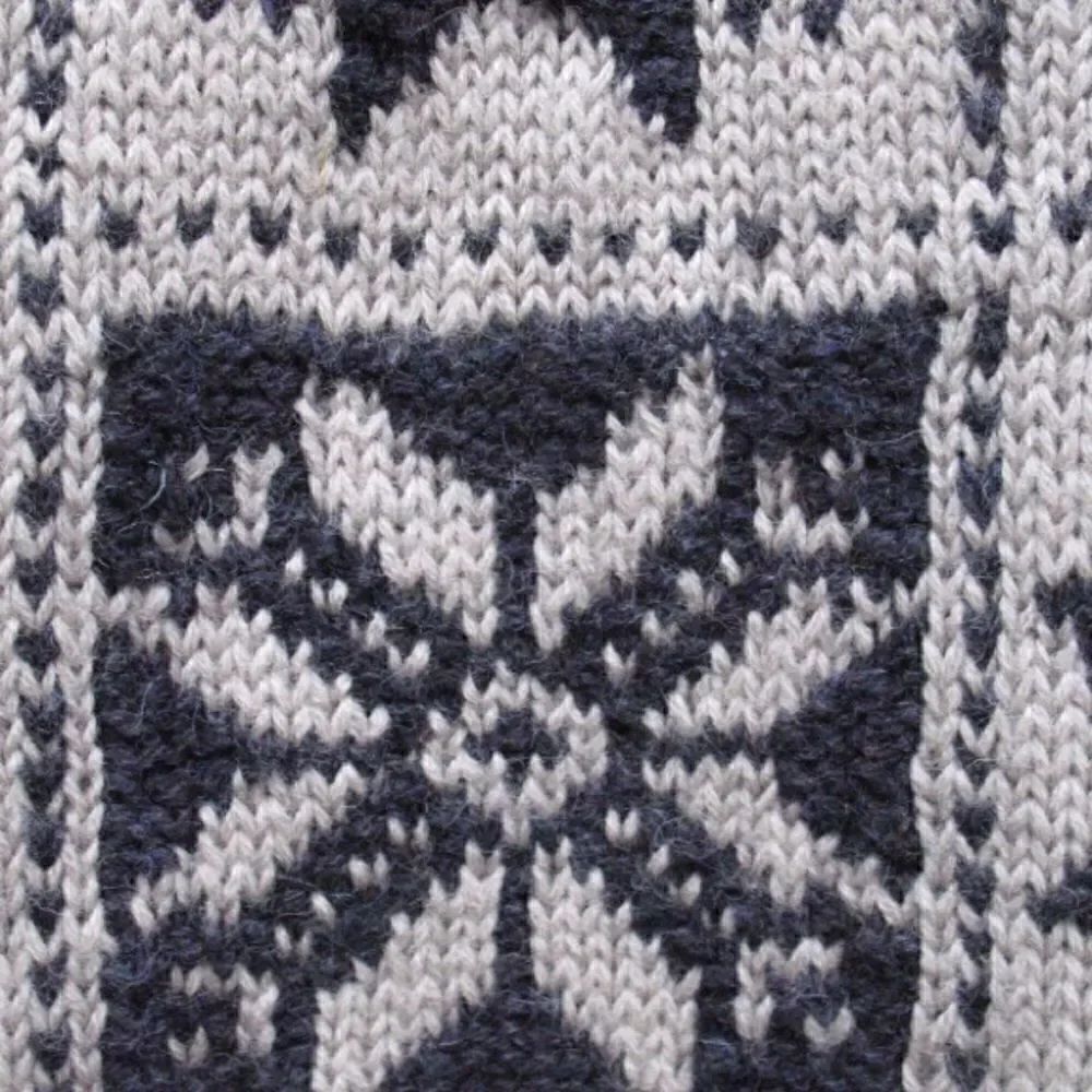 Vintage 90s Tan Black Hand Knit Wool Sweater - Picture 5 of 7